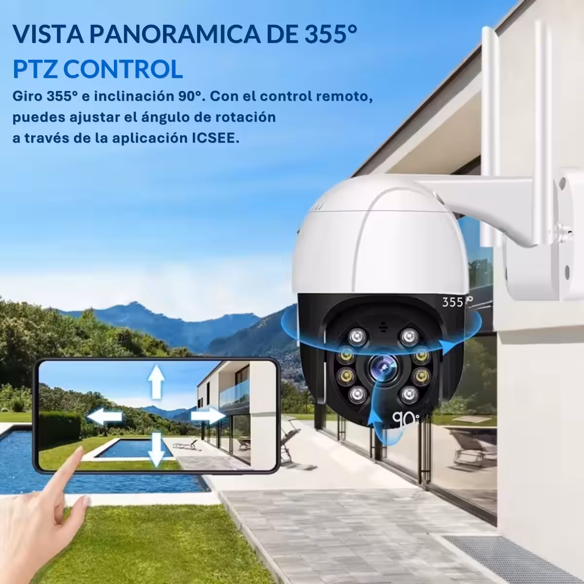 Cámara de seguridad IP66 resistente al agua instalada en exterior