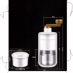 Procesadora de Granizado Ice: Sácale el Máximo Provecho. 7 Procesadora de hielo y granizados manual con medidas 25.8cm alto y recipiente de 9.1cm incluido ideal para uso en casa
