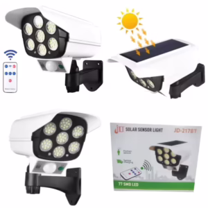 Lámpara Solar LED 77 Luces con Sensor y Control.